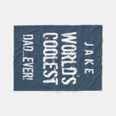 ワールドクールパパの青と白の星J02Z フリースブランケット (正面(横))