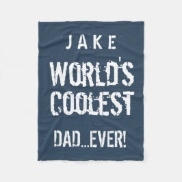 ワールドクールパパの青と白の星J02Z フリースブランケット