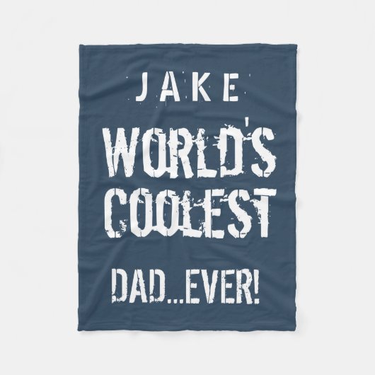 ワールドクールパパの青と白の星J02Z フリースブランケット (正面)