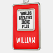 ワールドグレートドローンパイロット シルバープレートフレームオーナメント (左)