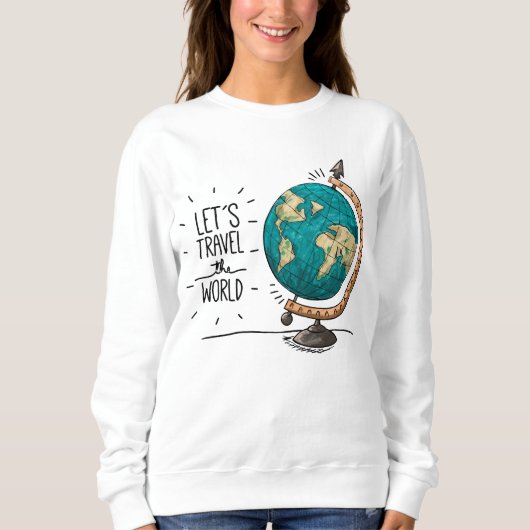 ワールドグローブグラフィックアドベンチャーを旅しよう スウェットシャツ (正面)