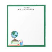 ワールドグローブスクールブックスパーソナライズされた先生 ノートパッド (正面)