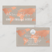 ワールドグローブマップトラベルエージェンシーカッパーバラ額縁 名刺 (正面/裏面)