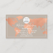 ワールドグローブマップトラベルエージェンシーカッパーバラ額縁 名刺 (裏面)