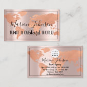 ワールドグローブマップトラベルエージェンシーバラ名声バラ 名刺 (正面/裏面)