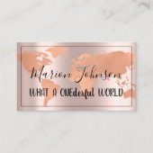 ワールドグローブマップトラベルエージェンシーバラ名声バラ 名刺 (正面)