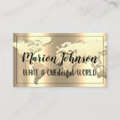 ワールドグローブマップトラベルエージェンシー金ゴールドバラ金ゴールド 名刺 (正面)