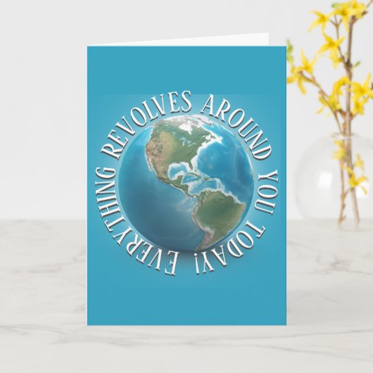 ワールドグローブ誕生日カード カード (黄色い花)