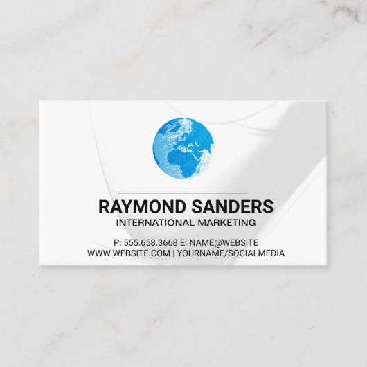 ワールドグローブ | 線デザイン 名刺 (正面)