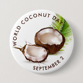 ワールドココナッツデー 缶バッジ (正面)