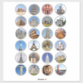 ワールドコラージュ疑問に思シートの旅行バケーション シール (シート)