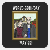 ワールドゴシックデイアメリカゴシックのステッカー スクエアシール (正面)