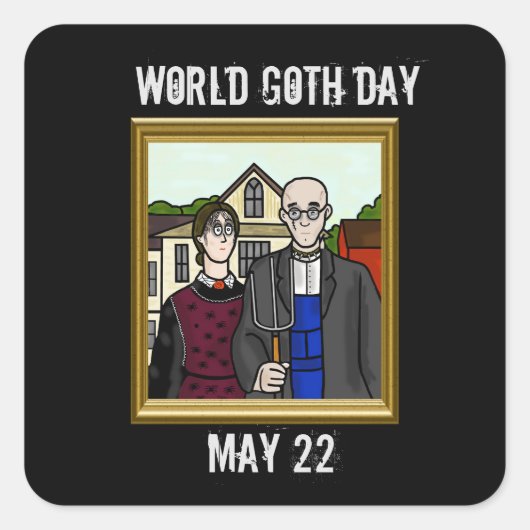 ワールドゴシックデイアメリカゴシックのステッカー スクエアシール (正面)