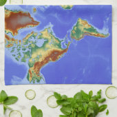 ワールドジオグラフィック国際的マップ キッチンタオル (折り畳み)