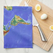 ワールドジオグラフィック国際的マップ キッチンタオル (四つ折り)