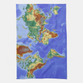 ワールドジオグラフィック国際的マップ キッチンタオル (縦)