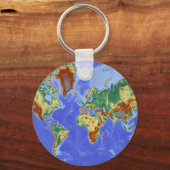 ワールドジオグラフィック国際的マップ キーホルダー (正面)
