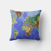 ワールドジオグラフィック国際的マップ クッション (裏面)