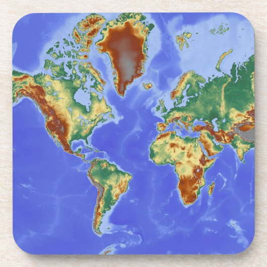 ワールドジオグラフィック国際的マップ コースター (正面)