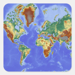 ワールドジオグラフィック国際的マップ スクエアシール