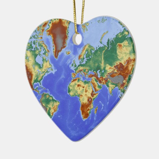 ワールドジオグラフィック国際的マップ セラミックオーナメント (左)