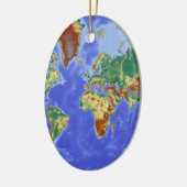 ワールドジオグラフィック国際的マップ セラミックオーナメント (左)