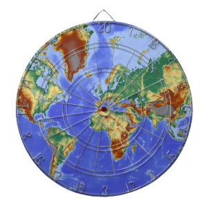 ワールドジオグラフィック国際的マップ ダーツボード