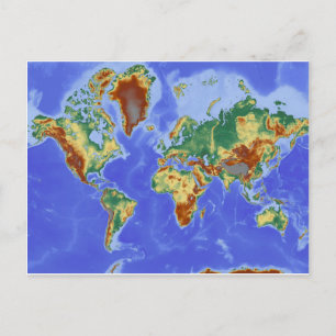 ワールドジオグラフィック国際的マップ ポストカード