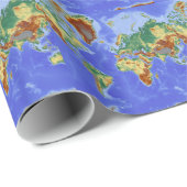 ワールドジオグラフィック国際的マップ ラッピングペーパー (ロールコーナー)