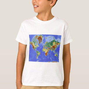 ワールドジオグラフィック国際的マップ Tシャツ