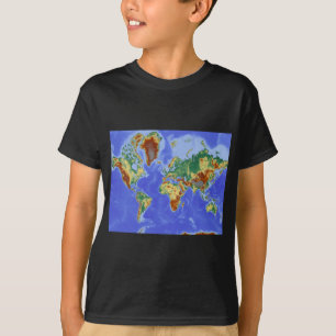 ワールドジオグラフィック国際的マップ Tシャツ
