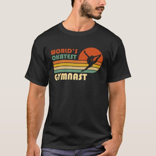 ワールドズオカイストギムナストレトロヴィンテージ体操 Tシャツ (正面)
