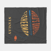 ワールドズオケイエストフィッシャーマン魚釣りパパ パーソナライズされた フリースブランケット (正面(横))