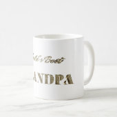 ワールドズグランドパ最高の金ゴールドスパークルズタイポグラフィ コーヒーマグカップ (正面右)