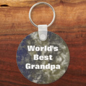 ワールドズグ最高のランパ金ゴールドエレガントブルー抽象芸術 キーホルダー (正面)