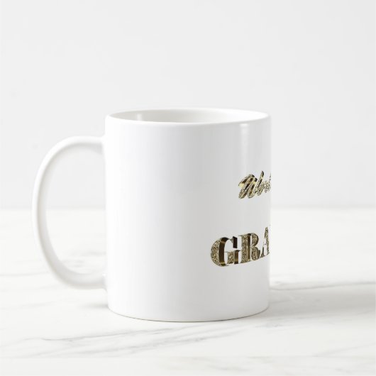 ワールドズグ最高のーマン金ゴールドスパークタイポグラフィ コーヒーマグカップ (左)