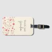 ワールドズグ最高のーマン – パステルフローラパーソナライズされた ラゲッジタグ (正面横)