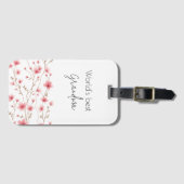 ワールドズグ最高のーマン – パステルフローラパーソナライズされた ラゲッジタグ (正面横)