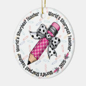 ワールドズシャーペストカワイイカラフル先生コケット セラミックオーナメント (左)