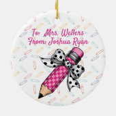 ワールドズシャーペストカワイイカラフル先生コケット セラミックオーナメント (裏面)