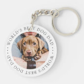 ワールドズドッグ最高のパパエレガントカスタムシンプル写真 キーホルダー (裏面)