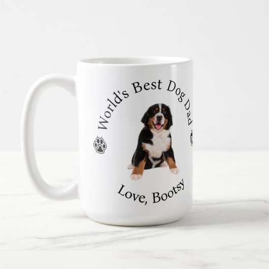 ワールドズドッグ最高のパパバーネーズマウンテンのパーソナライズ コーヒーマグカップ (左)