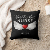 ワールドズナースメディカル最高の赤いハートエンジェルウィングス クッション (ブランケット)