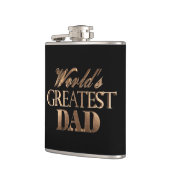 ワールドズベストパパエレガントブラック金ゴールドタイポグラフィ フラスク (左)