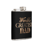 ワールドズベストパパエレガントブラック金ゴールドタイポグラフィ フラスク (右)