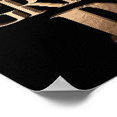 ワールドズベストパパエレガントブラック金ゴールドタイポグラフィ ポスター (角)