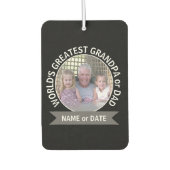 ワールドズベストパパグランドパカスタム写真テンプレート カーエアーフレッシュナー (正面)