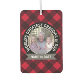 ワールドズベストパパグランドパカスタム写真テンプレート カーエアーフレッシュナー (正面)