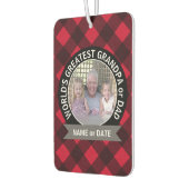 ワールドズベストパパグランドパカスタム写真テンプレート カーエアーフレッシュナー (左)