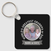 ワールドズベストパパグランドパカスタム写真テンプレート キーホルダー (正面)